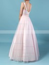 Tulle Ball Gown V-neck Floor-length Beading Prom Dresses #JCD020105114