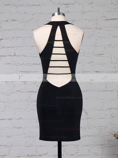 Jersey Sheath/Column V-neck Short/Mini Draped Prom Dresses #JCD020105907