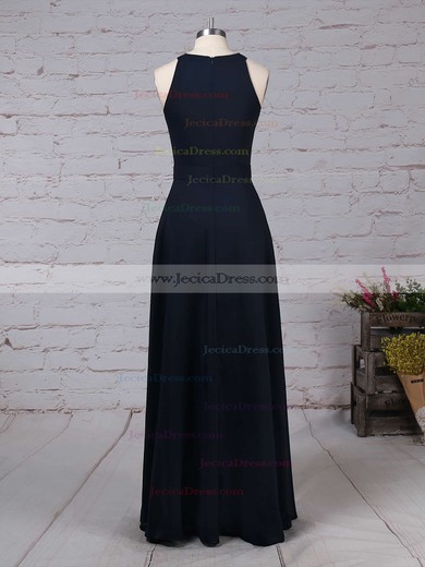 A-line Scoop Neck Chiffon Floor-length Sashes / Ribbons Bridesmaid Dresses #JCD01013472