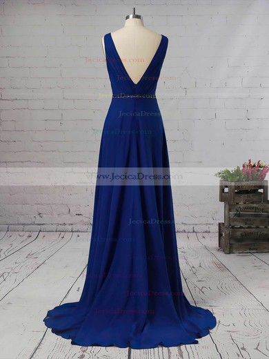A-line V-neck Chiffon Asymmetrical Beading Bridesmaid Dresses #JCD01013565