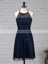 Sheath/Column Scoop Neck Lace Short/Mini Prom Dresses #JCD020105902