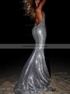 Sequined Trumpet/Mermaid Halter Sweep Train Prom Dresses #JCD020106464