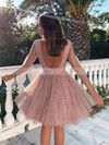 Glitter Princess Scoop Neck Knee-length Sashes / Ribbons Prom Dresses #JCD020106506
