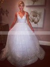 Glitter Princess V-neck Floor-length Prom Dresses #JCD020106524