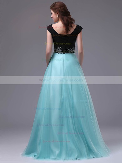 Online Square Neckline Satin Tulle Beading A-line Multi Colours Prom Dress #JCD02111318