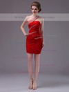 Sheath/Column Wholesale Chiffon Beading Red One Shoulder Prom Dresses #JCD02051680