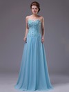 Blue Chiffon with Crystal Detailing Floor-length Cool Prom Dress #JCD02023230