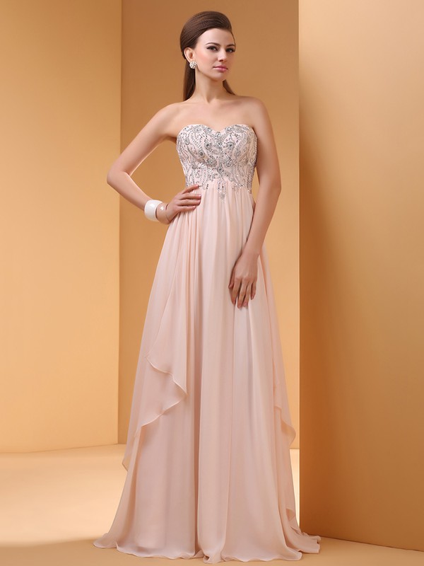 Original Sweetheart Chiffon Sequins Empire Prom Dresses #JCD02060459