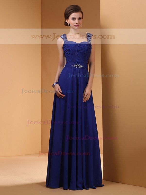 Chiffon with Crystal Detailing Sweetheart Girls Royal Blue Prom Dress #JCD02060462