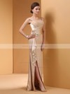 Sheath/Column Split Front Silk-like Satin Square Neckline Prom Dress #JCD01021306