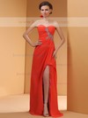 Nice Orange Chiffon Empire Beading Split Front Sweetheart Prom Dresses #JCD02014439