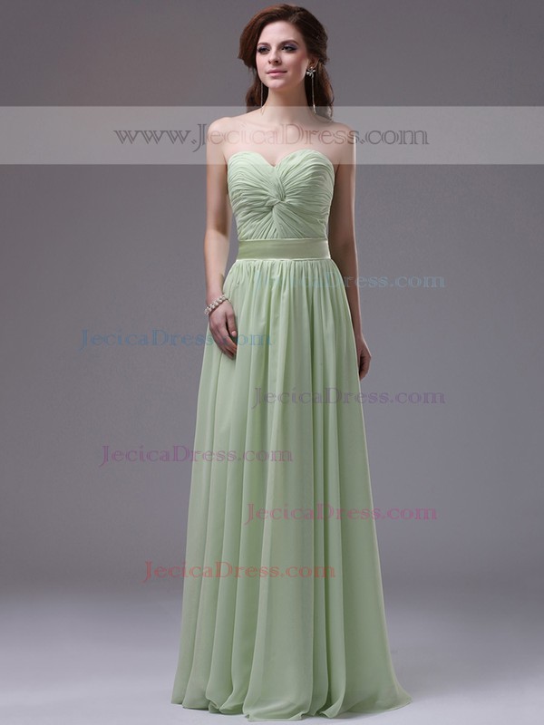 Chiffon Tulle A-line Sweetheart Floor-length Criss Cross Prom Dresses #JCD02130048